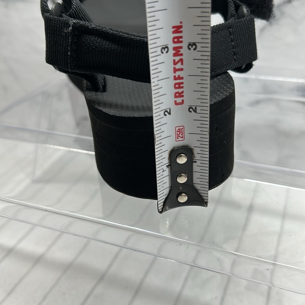 Teva Black Sandals with Gold Logo Flatform Universal Sandal - Picture 8 of 10